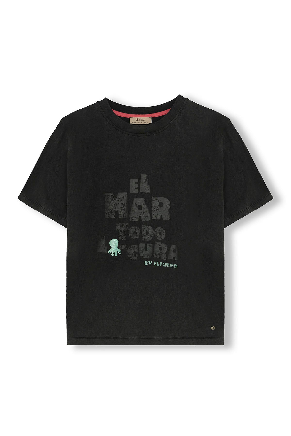 T-SHIRT ADOLESCENTE LAVADA PELO MAR TODA LO-CURA CARVÃO