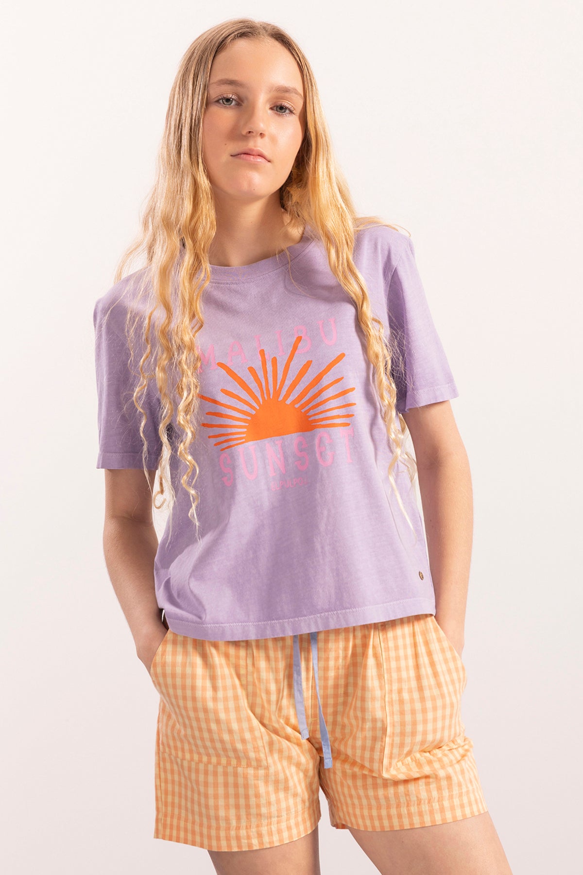 CAMISETA TEEN LAVADA MALIBU SUNSET LILA