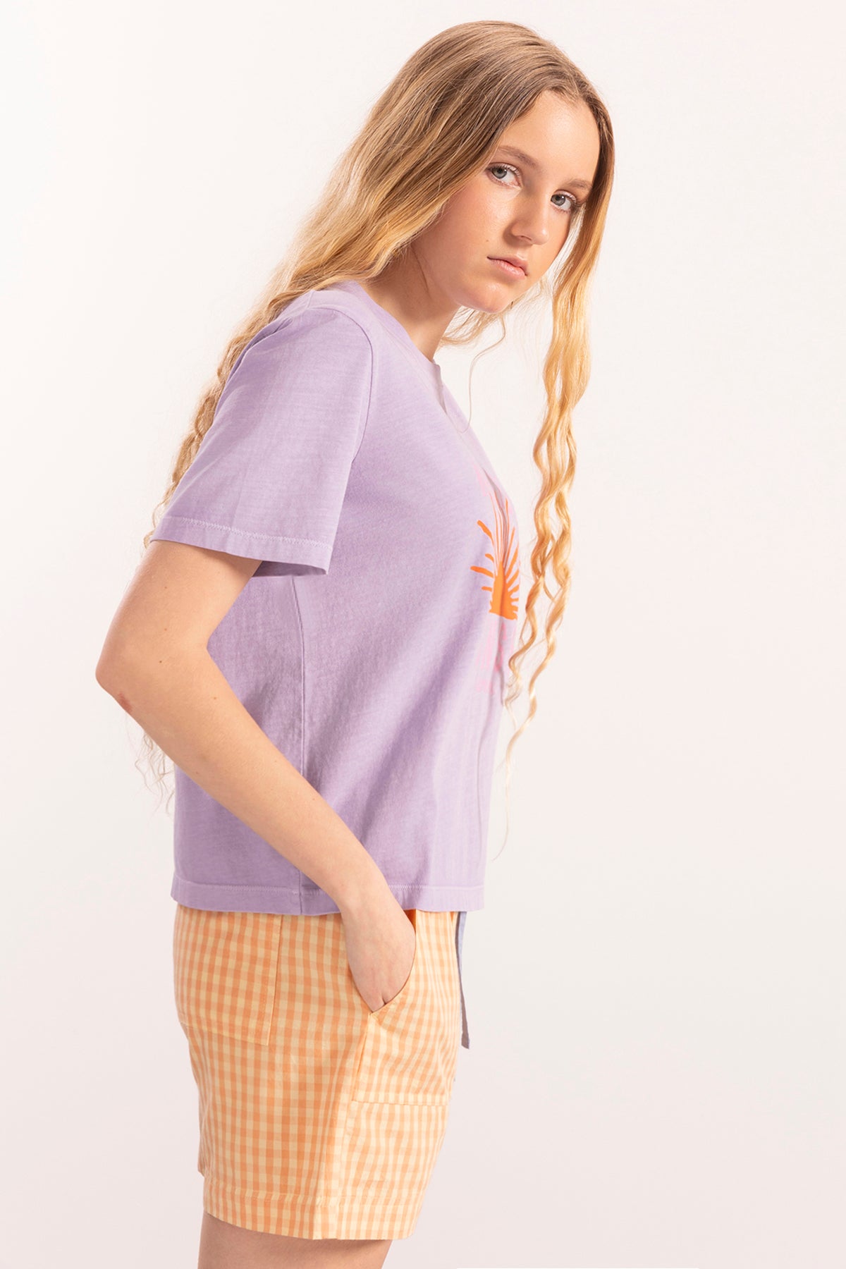 CAMISETA TEEN LAVADA MALIBU SUNSET LILA