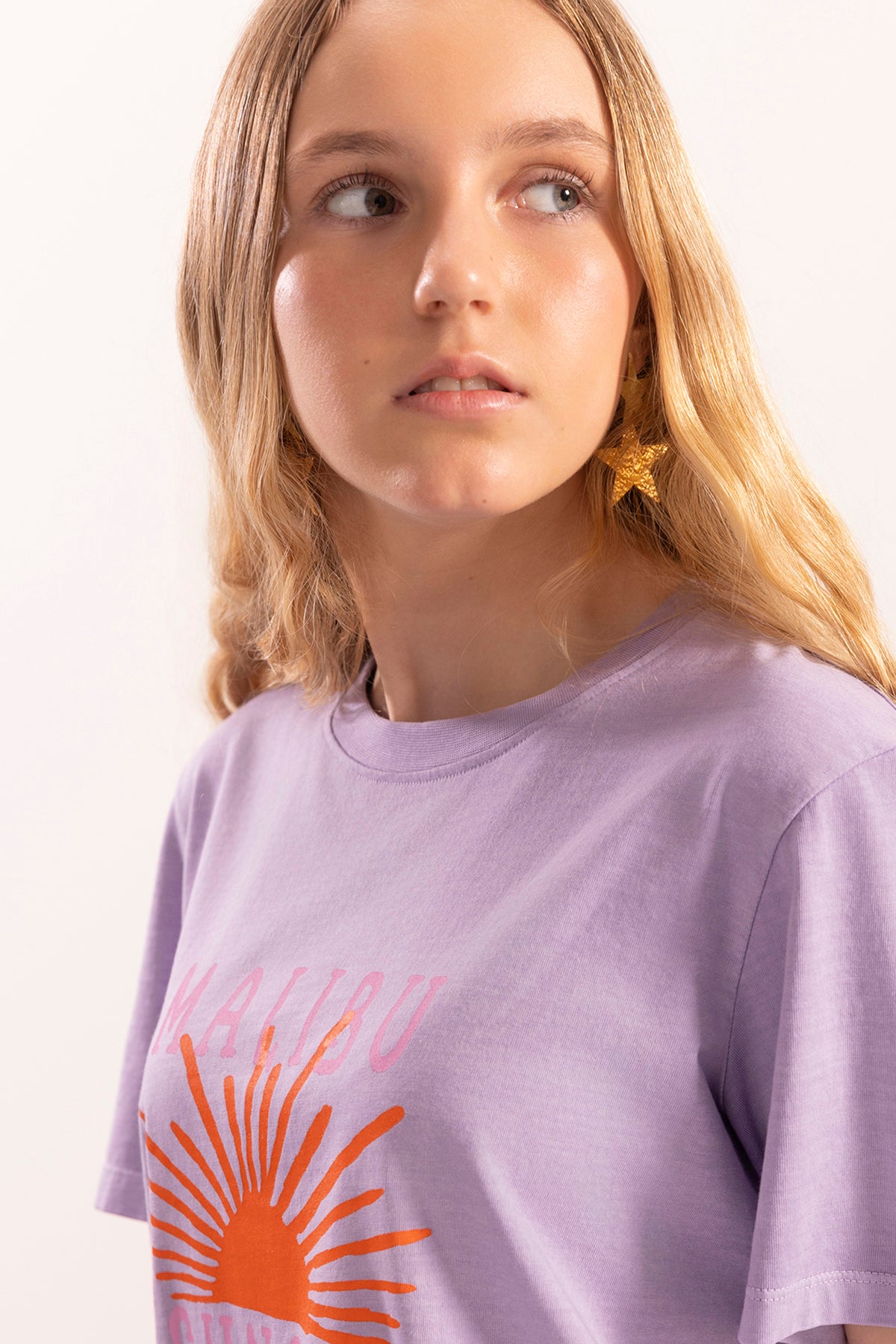 CAMISETA TEEN LAVADA MALIBU SUNSET LILA