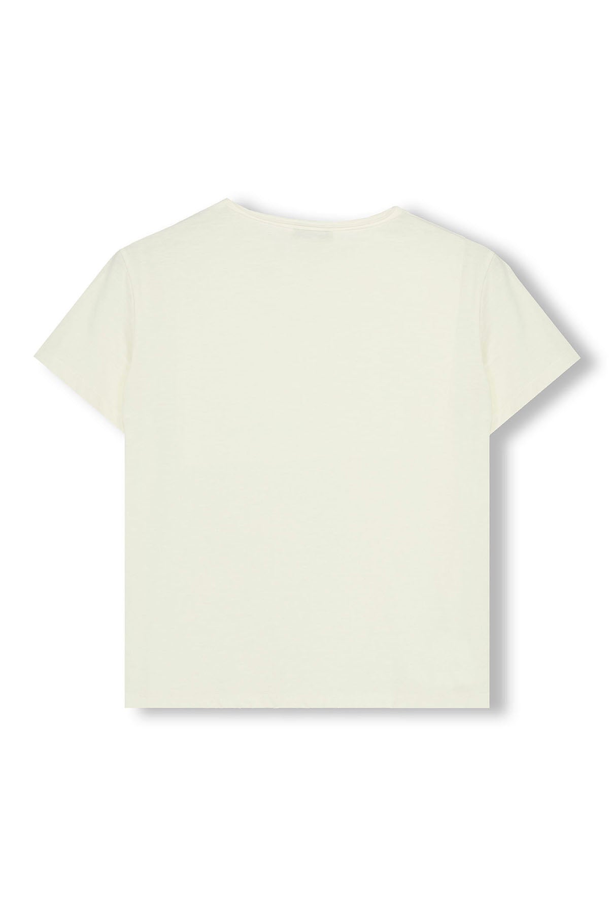 T-SHIRT ADOLESCENTE COM BOTÕES DE ESTRELAS E CONTRASTE EM BRANCO PURO