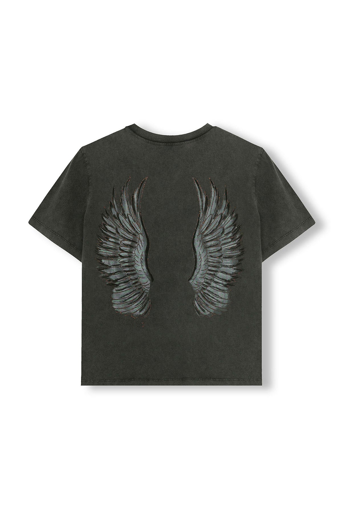 CAMISETA TEEN LAVADA ALAS CARBÓN