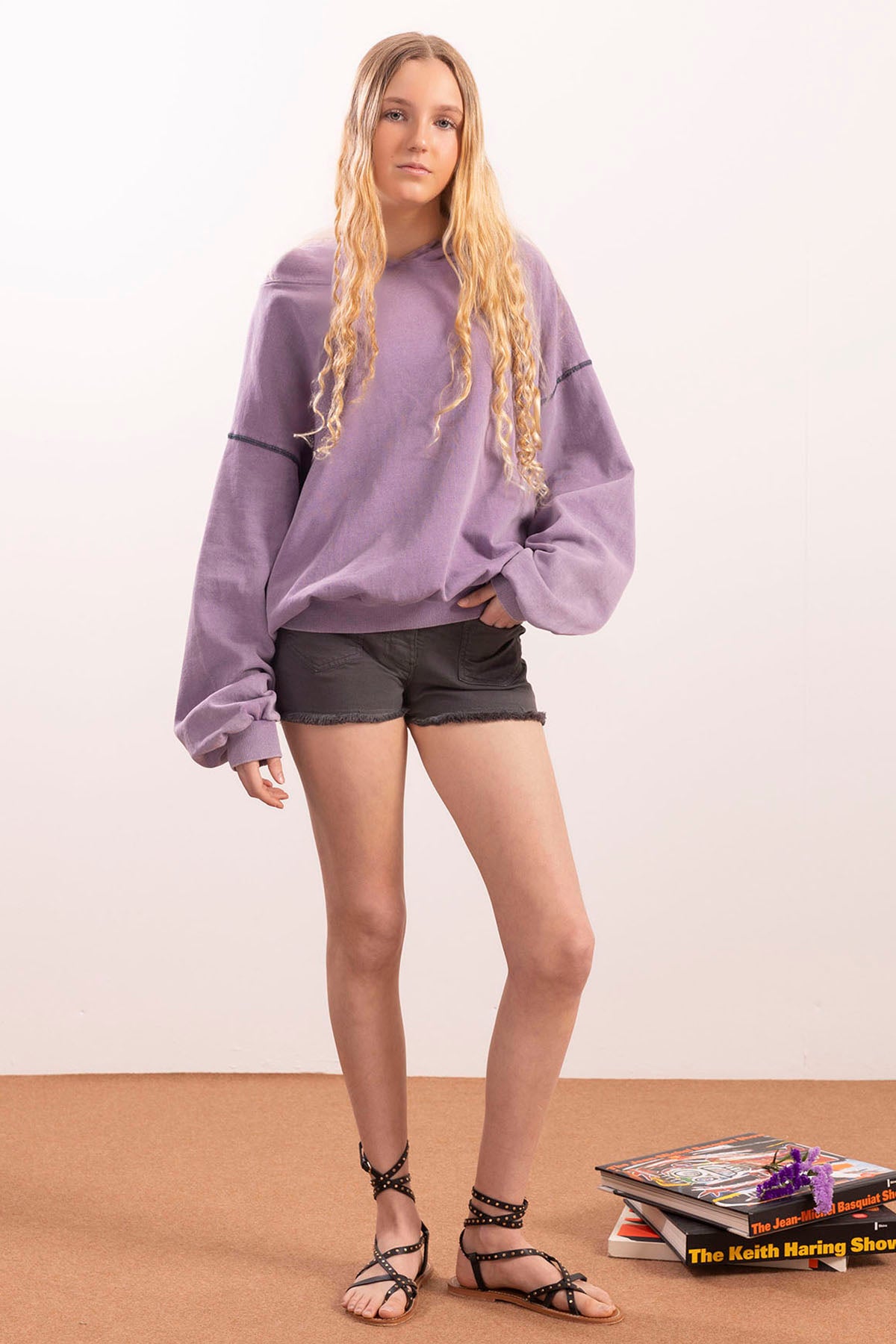 SUDADERA CAPUCHA TEEN ALAS MORADO