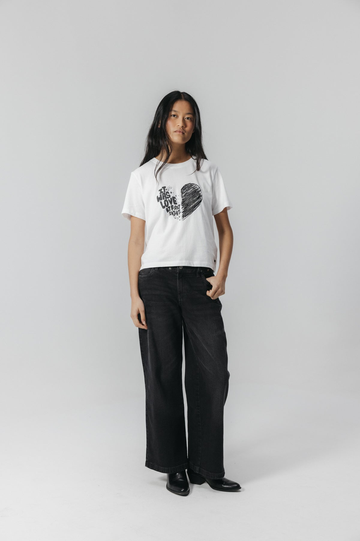 CAMISETA TEEN ESTAMPADO AT FIRST SIGHT BLANCO PURO