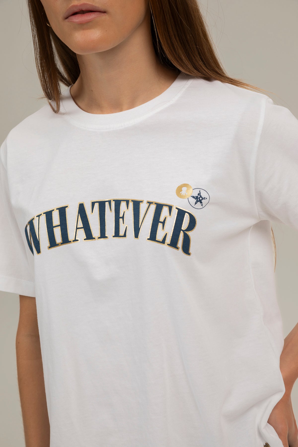 Camiseta teen whatever blanco puro