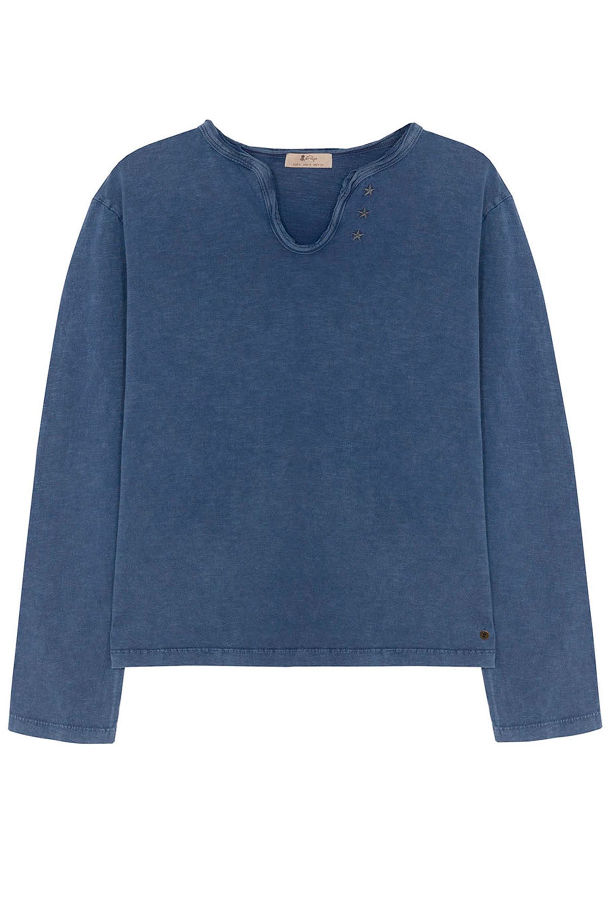 CAMISETA MANGA LARGA TEEN CON BOTONES INDIGO DELAVÉ