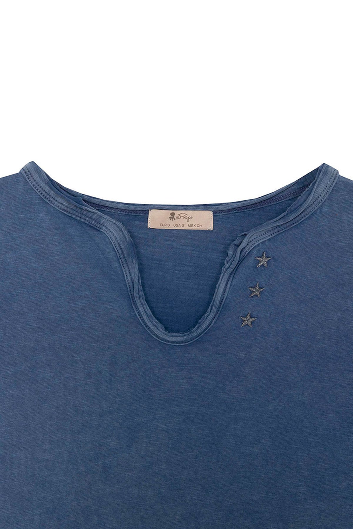 CAMISETA MANGA LARGA TEEN CON BOTONES INDIGO DELAVÉ