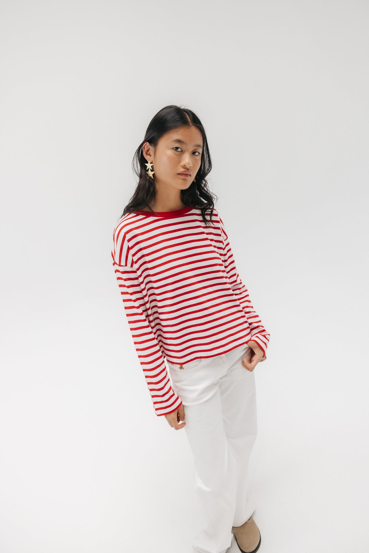 CAMISETA MANGA LARGA TEEN RAYAS ETIQUETA CEREZA