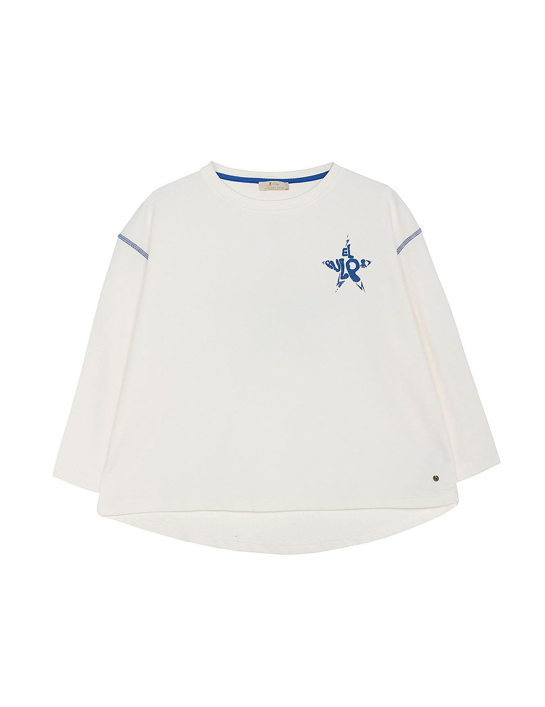 SUDADERA TEEN LAVADA COLOR STAR BLANCO ROTO