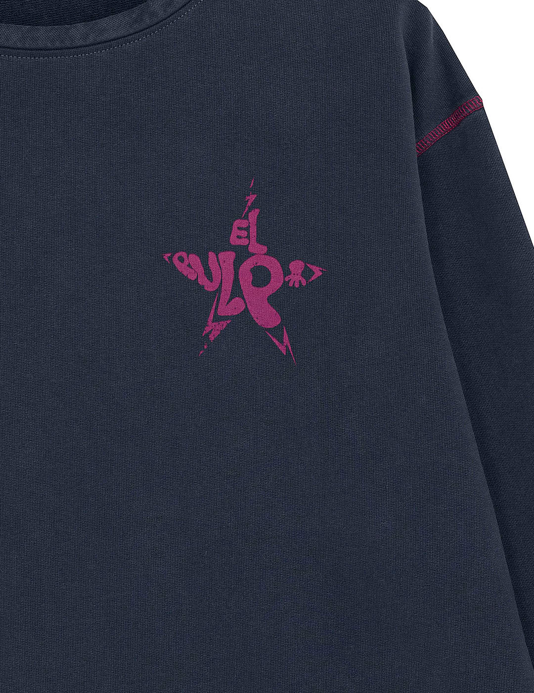 SUDADERA TEEN LAVADA COLOR STAR AZUL MARINO DELAVÉ
