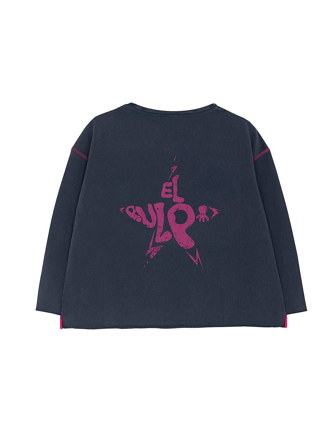 SUDADERA TEEN LAVADA COLOR STAR AZUL MARINO DELAVÉ