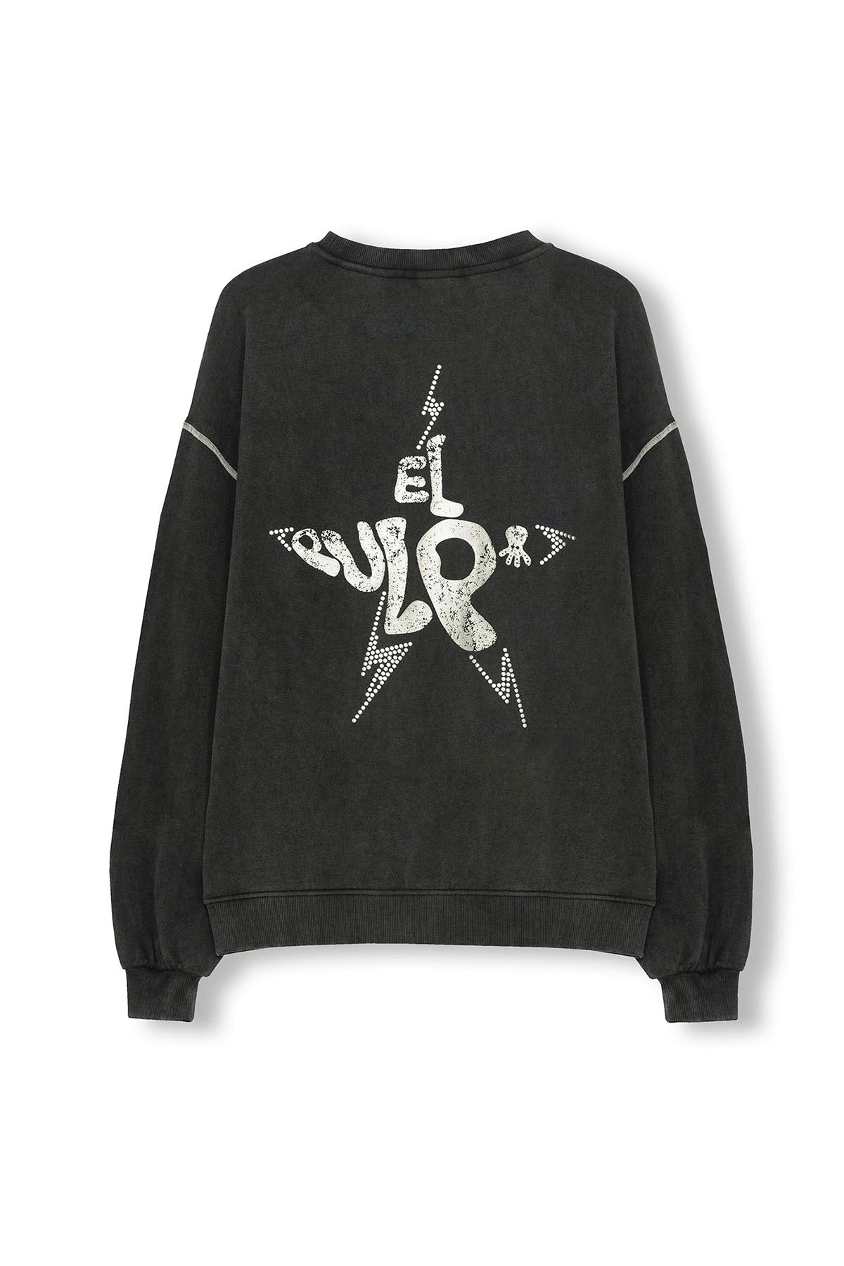 TEEN WASHED SWEATSHIRT WITH FOIL LOGO CHARCOAL