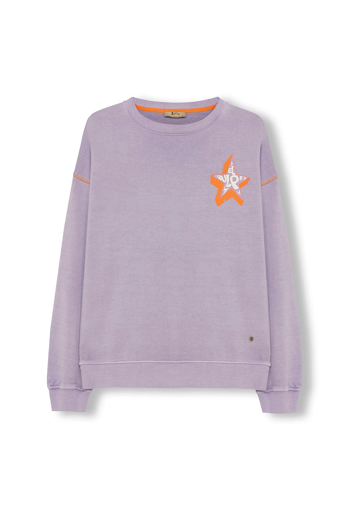 SUDADERA TEEN LAVADA CONTRAST STAR LILA
