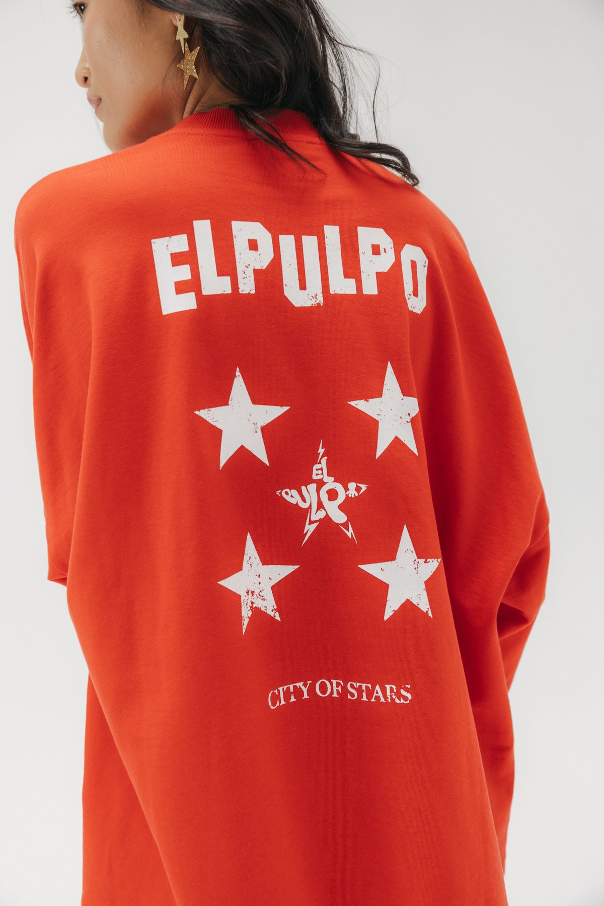 SUDADERA TEEN ESTAMPADO CITY OF STARS CEREZA