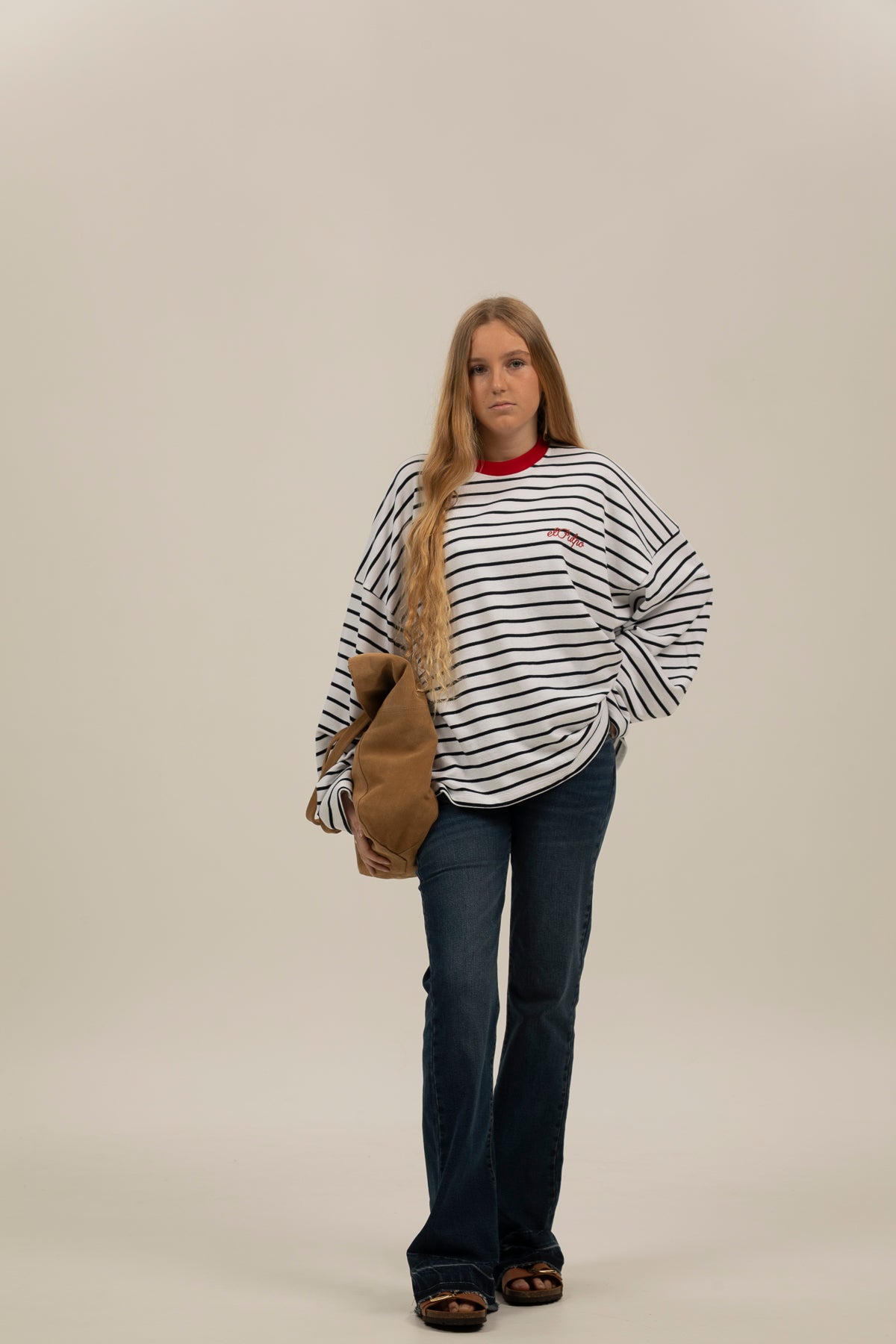 Sudadera teen rayas now or never blanco puro