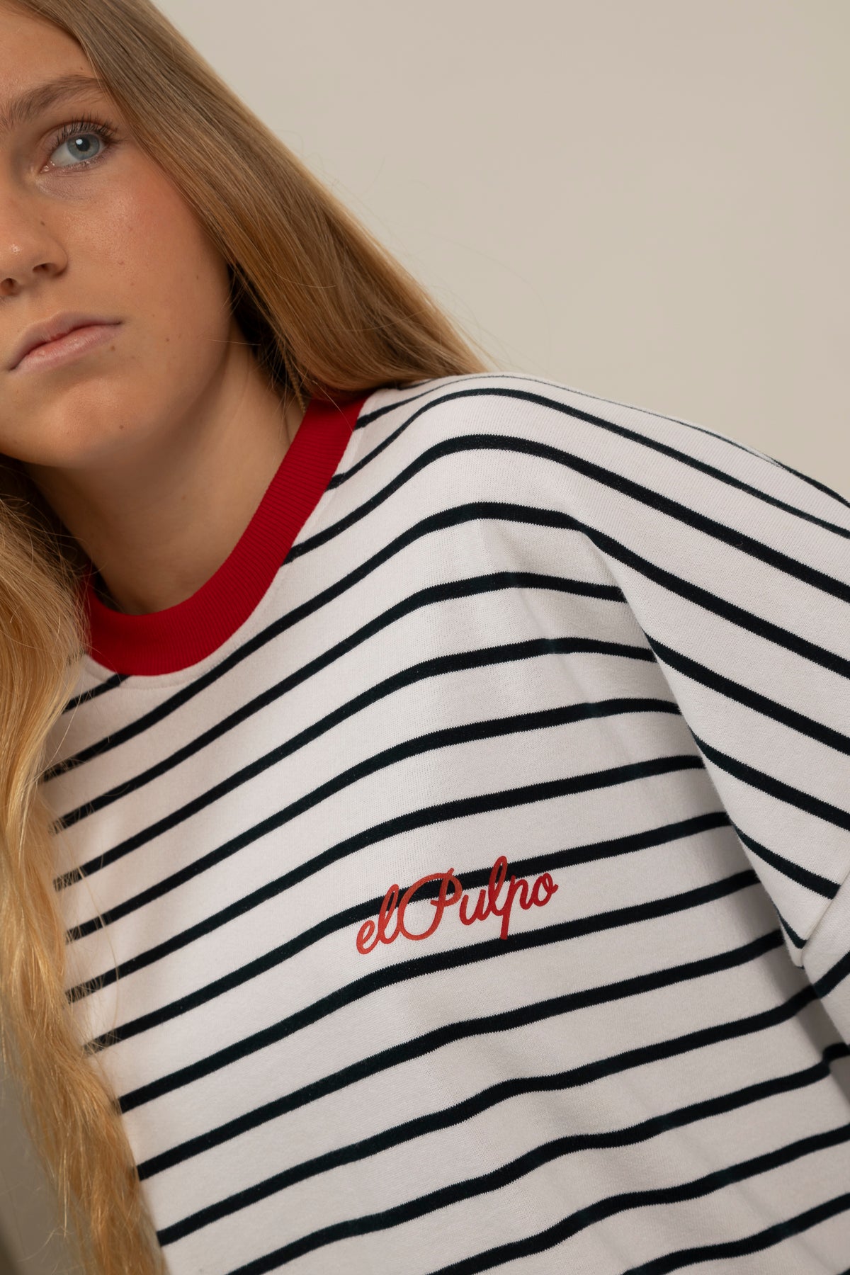 Sudadera teen rayas now or never blanco puro