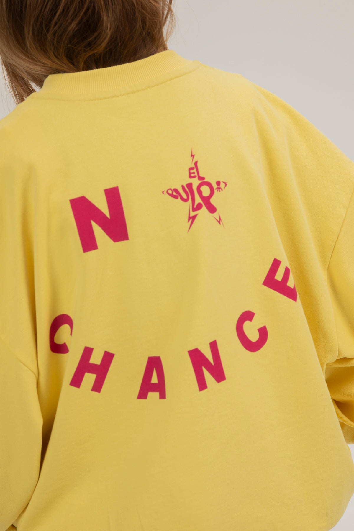 Sudadera teen no chance amarillo claro