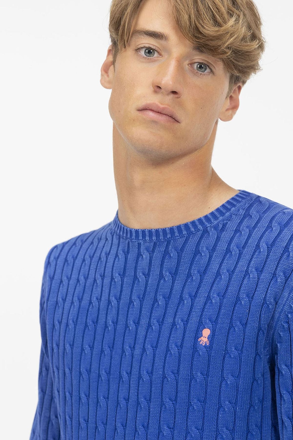 SWEATER DE TRICÔ LAVADO AZUL REAL