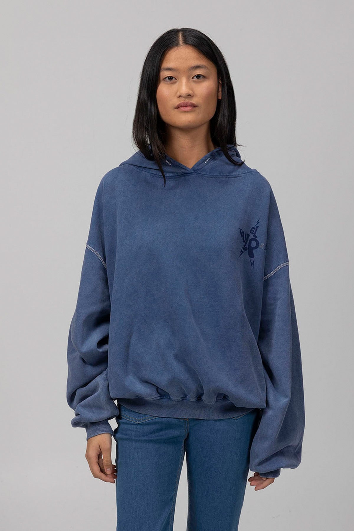 SUDADERA CAPUCHA TEEN BÁSICA LOGO INDIGO DELAVÉ