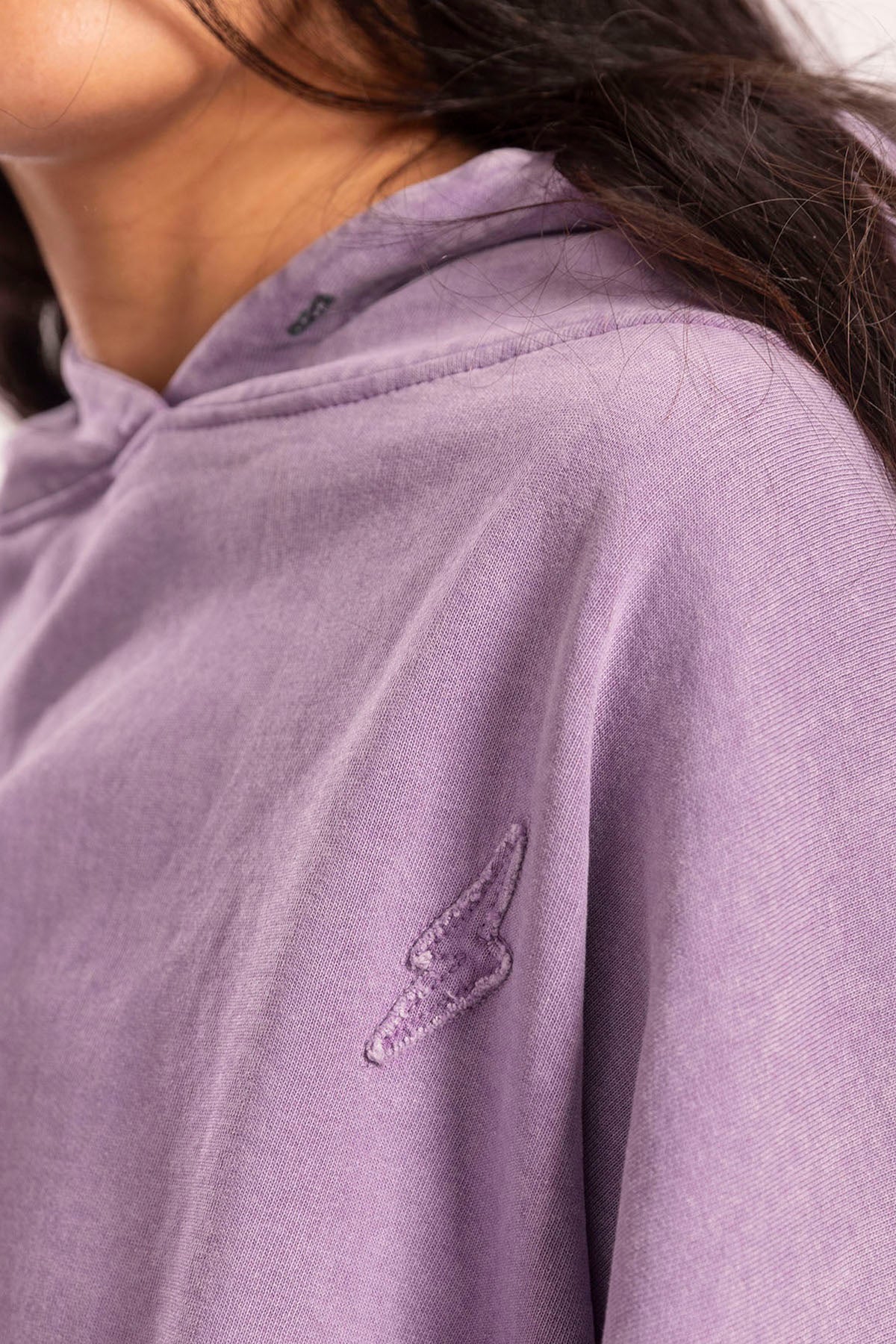 SWEATSHIRT COM CAPUZ DE ESTRELA ADOLESCENTES ROXO