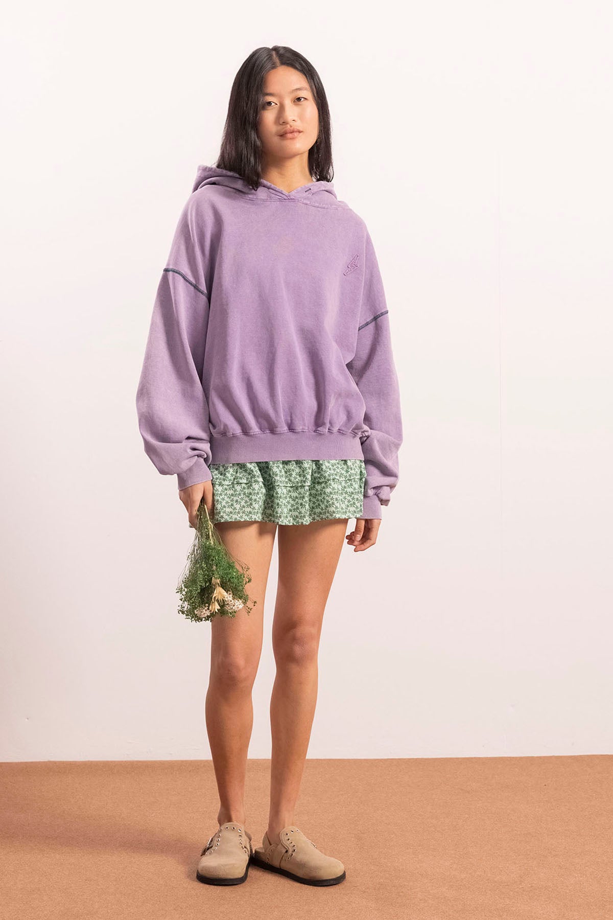SWEATSHIRT COM CAPUZ DE ESTRELA ADOLESCENTES ROXO