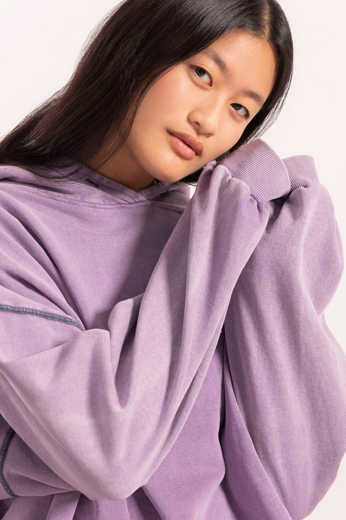 SWEATSHIRT COM CAPUZ DE ESTRELA ADOLESCENTES ROXO