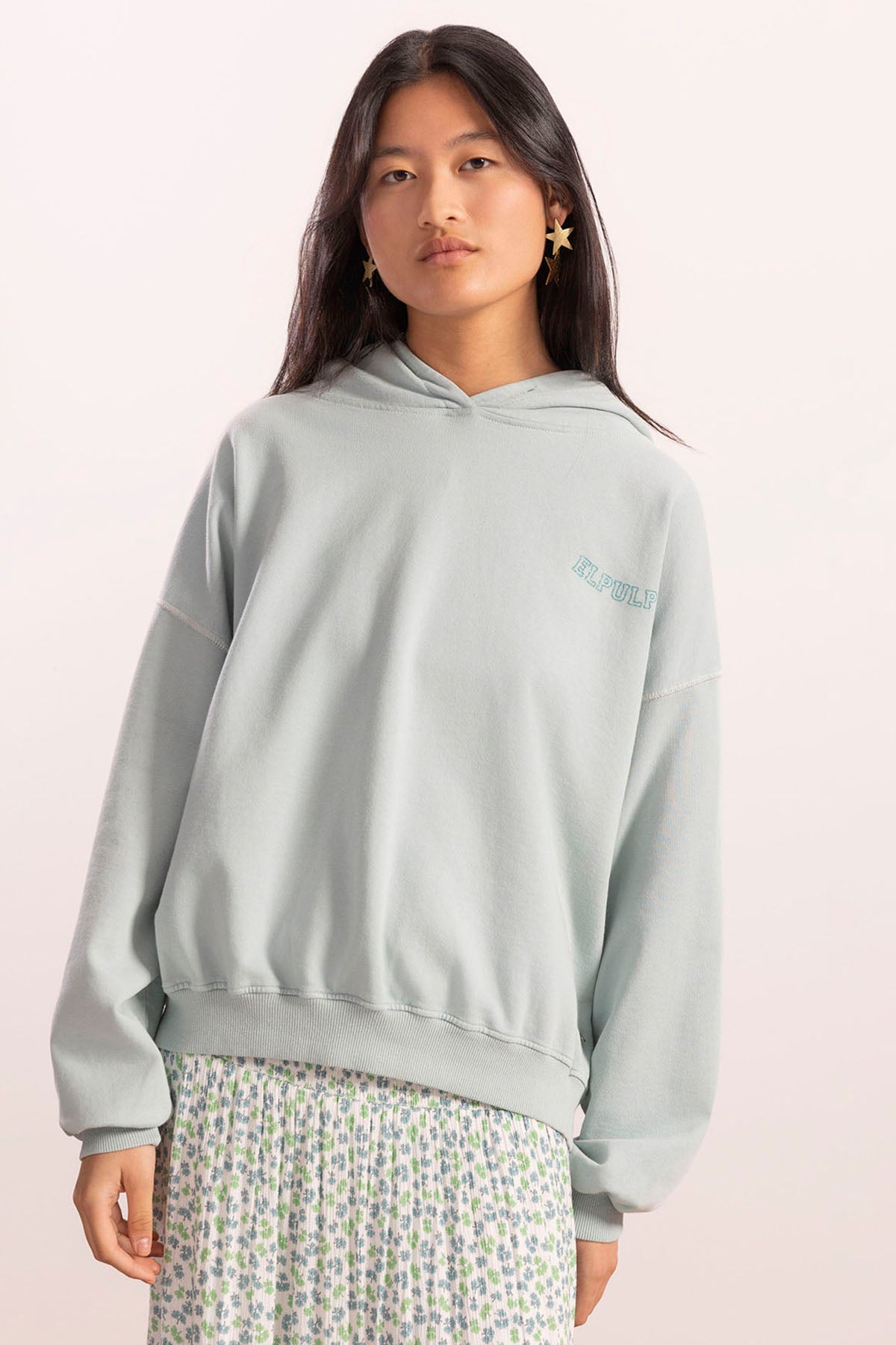 SUDADERA CAPUCHA TEEN ALAS VERDE AGUA