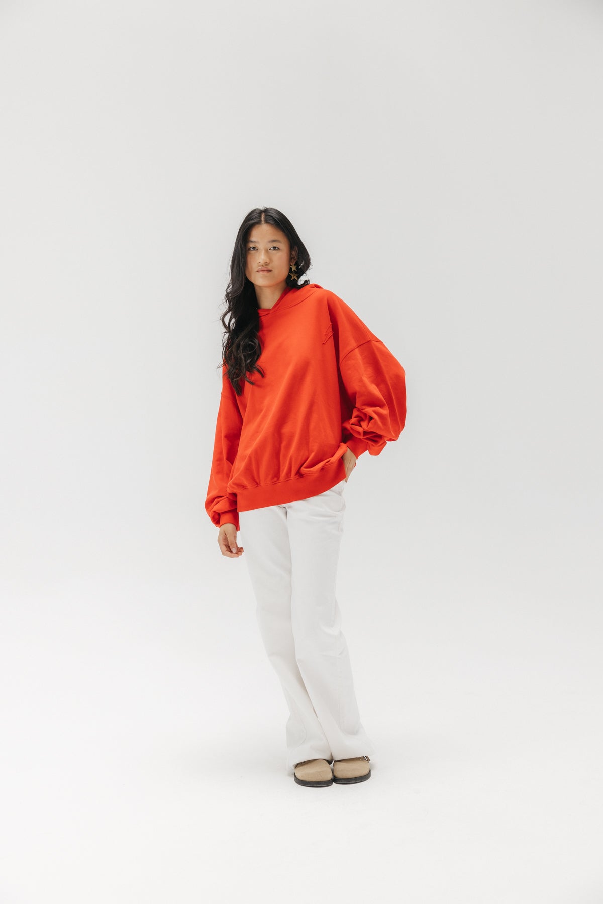 SUDADERA CAPUCHA TEEN ESTRELLA DESHILACHADA CEREZA