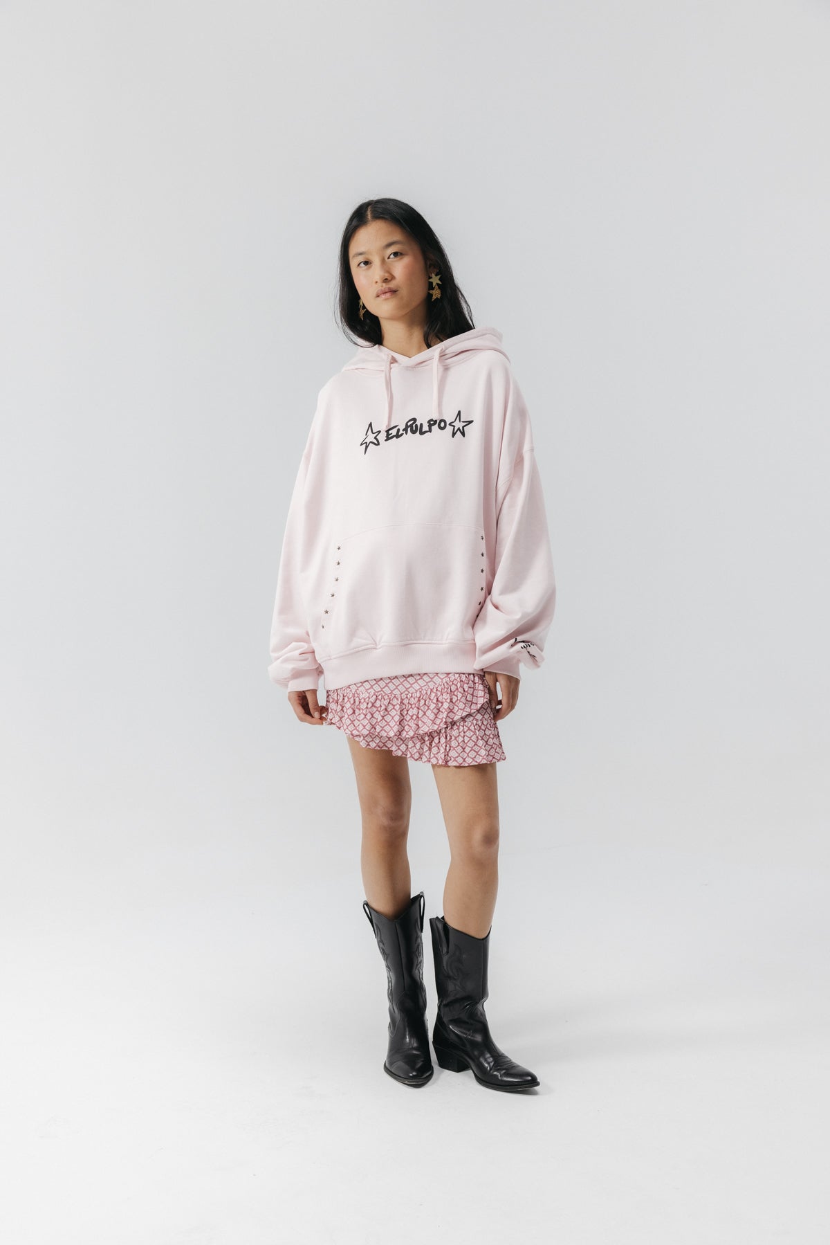 SUDADERA CAPUCHA TEEN MULTI ESTAMPADO ROSA CLARO