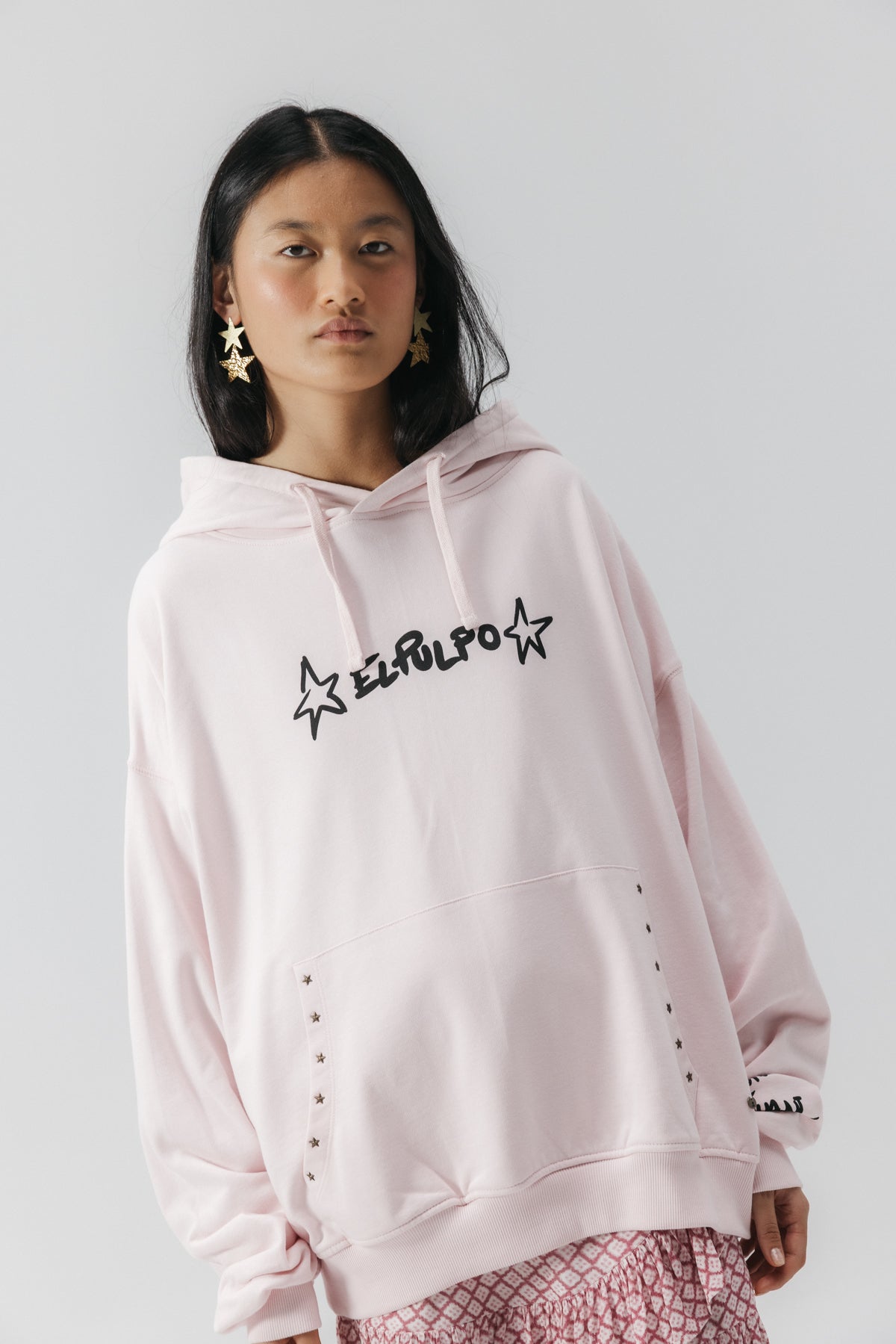 SUDADERA CAPUCHA TEEN MULTI ESTAMPADO ROSA CLARO