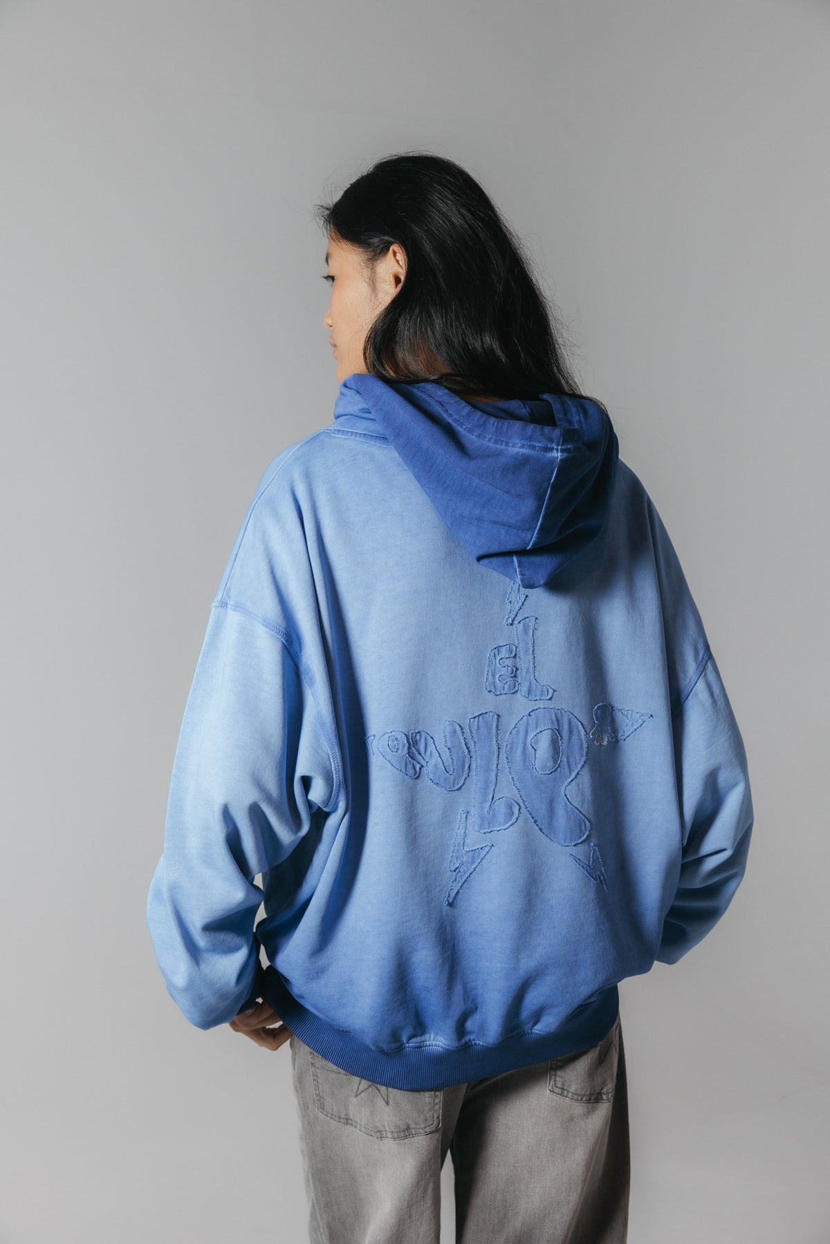 SUDADERA TEEN EFECTO DEGRADADO AZUL MARINO