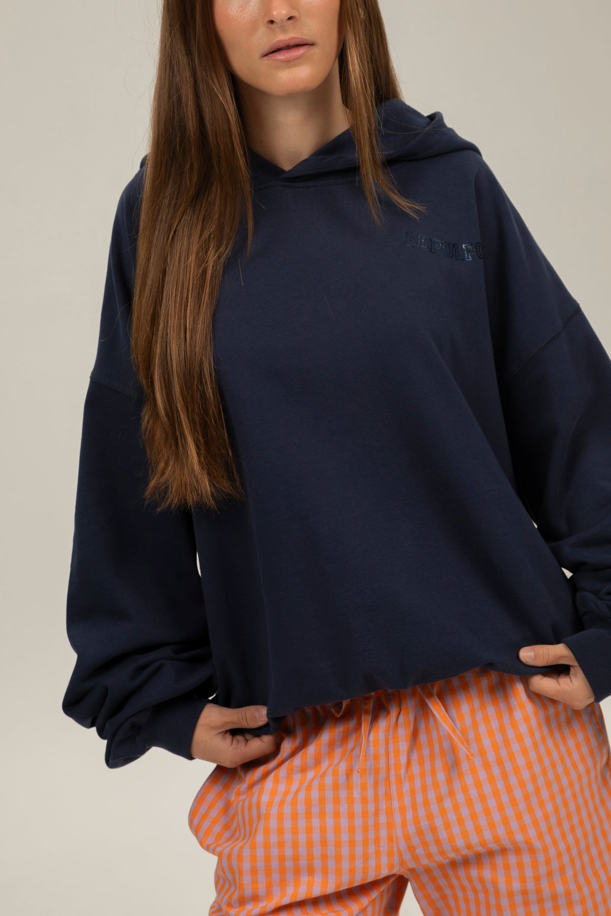 Sudadera capucha teen alas azul marino delavé