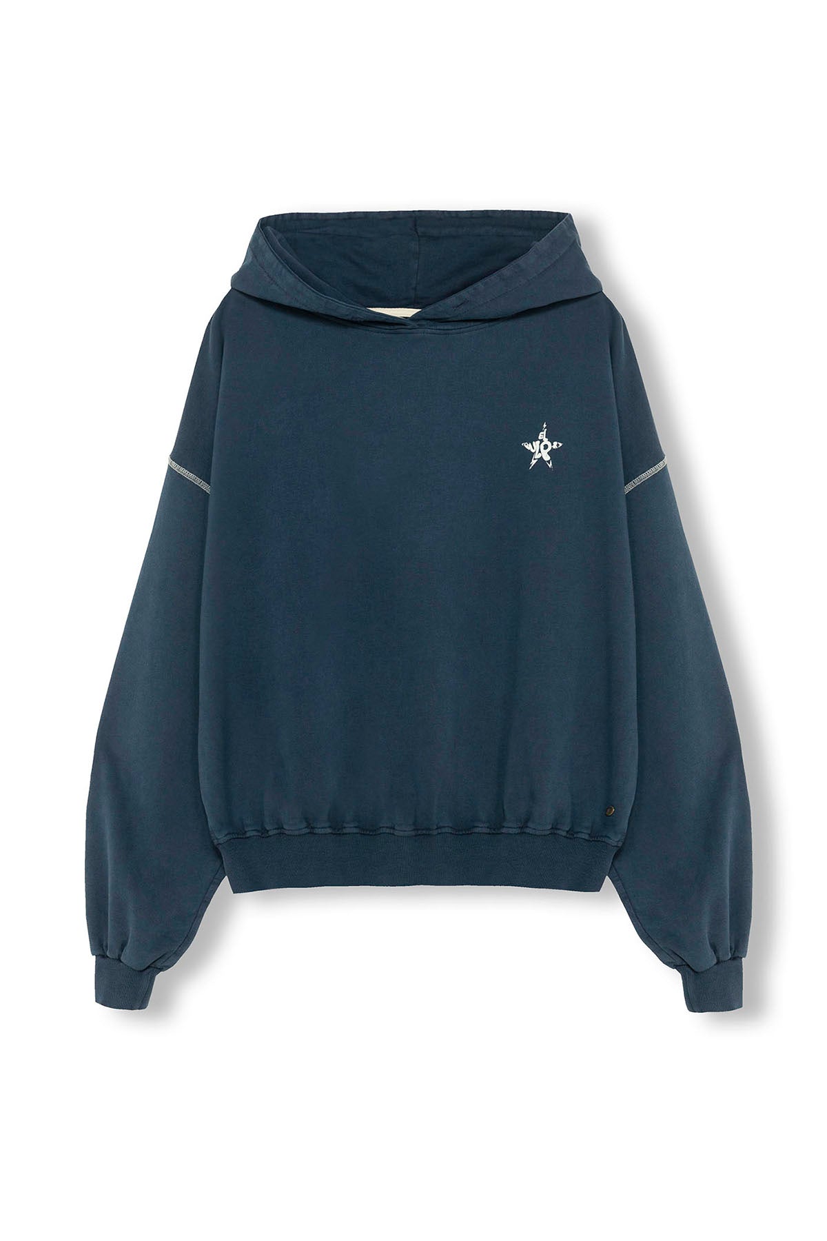 SUDADERA TEEN CON CAPUCHA LAVADA SEA YOU SOON AZUL MARINO DELAVÉ