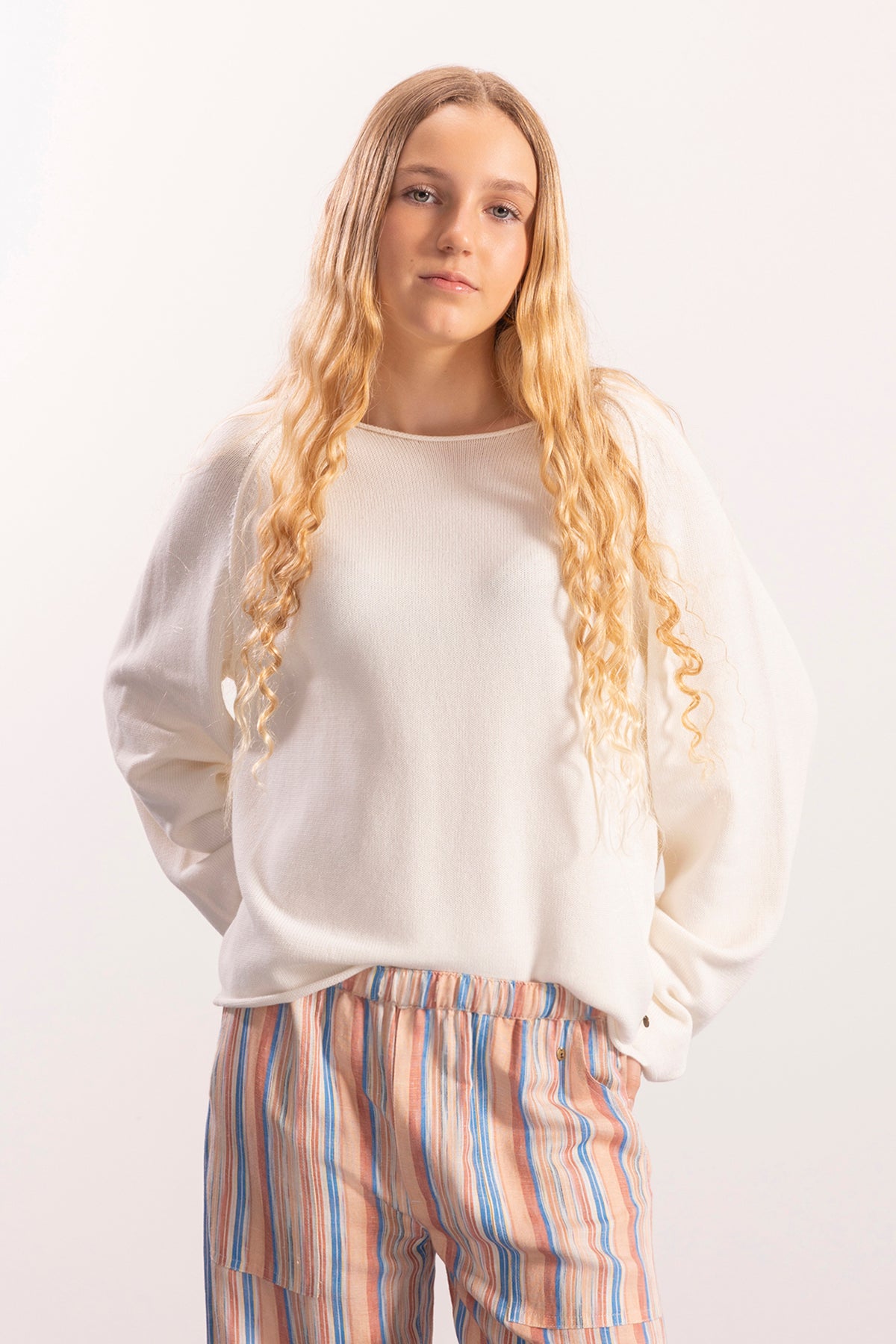 JERSEY PUNTO TEEN MANGA RANGLAN BLANCO ROTO