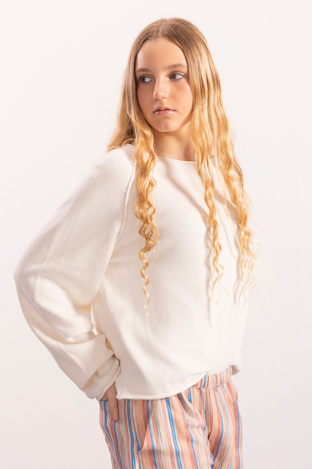 JERSEY PUNTO TEEN MANGA RANGLAN BLANCO ROTO