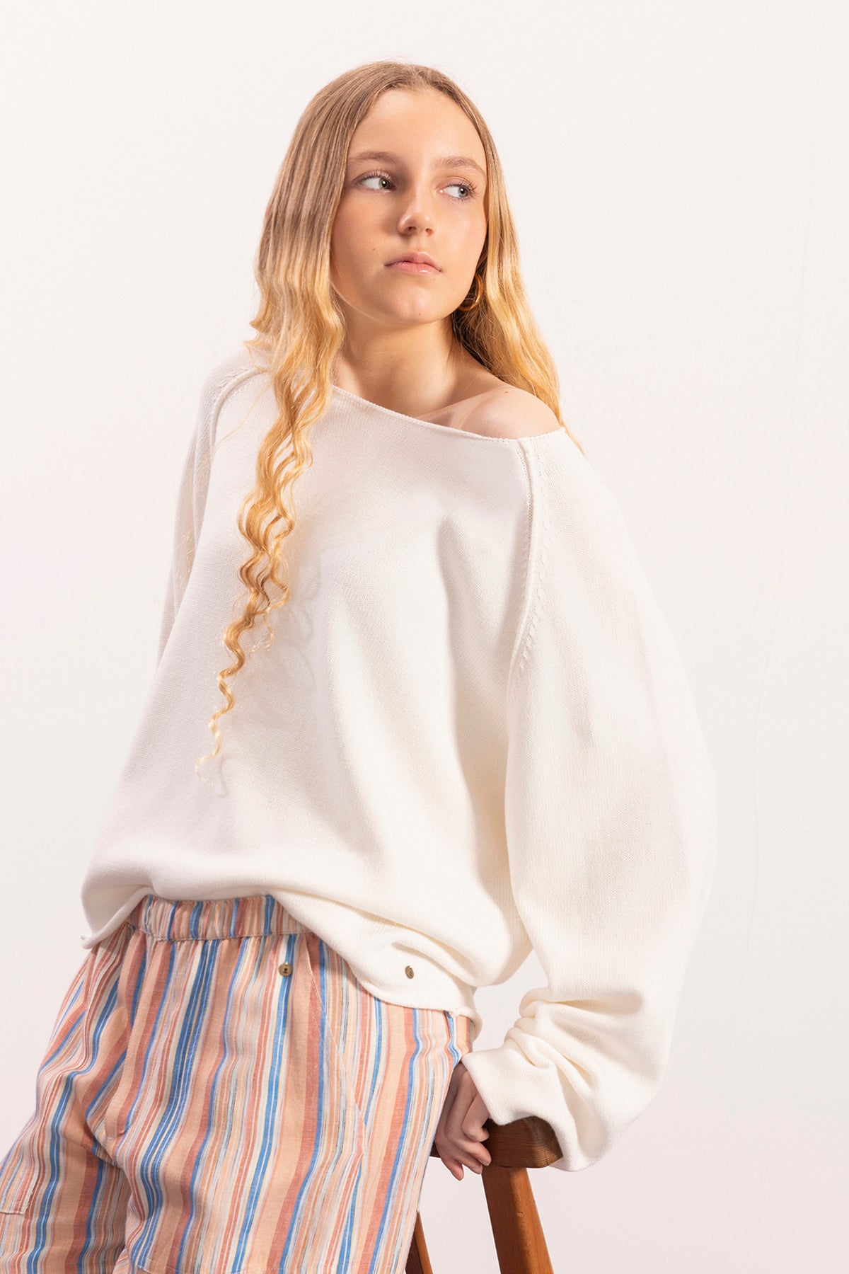 JERSEY PUNTO TEEN MANGA RANGLAN BLANCO ROTO