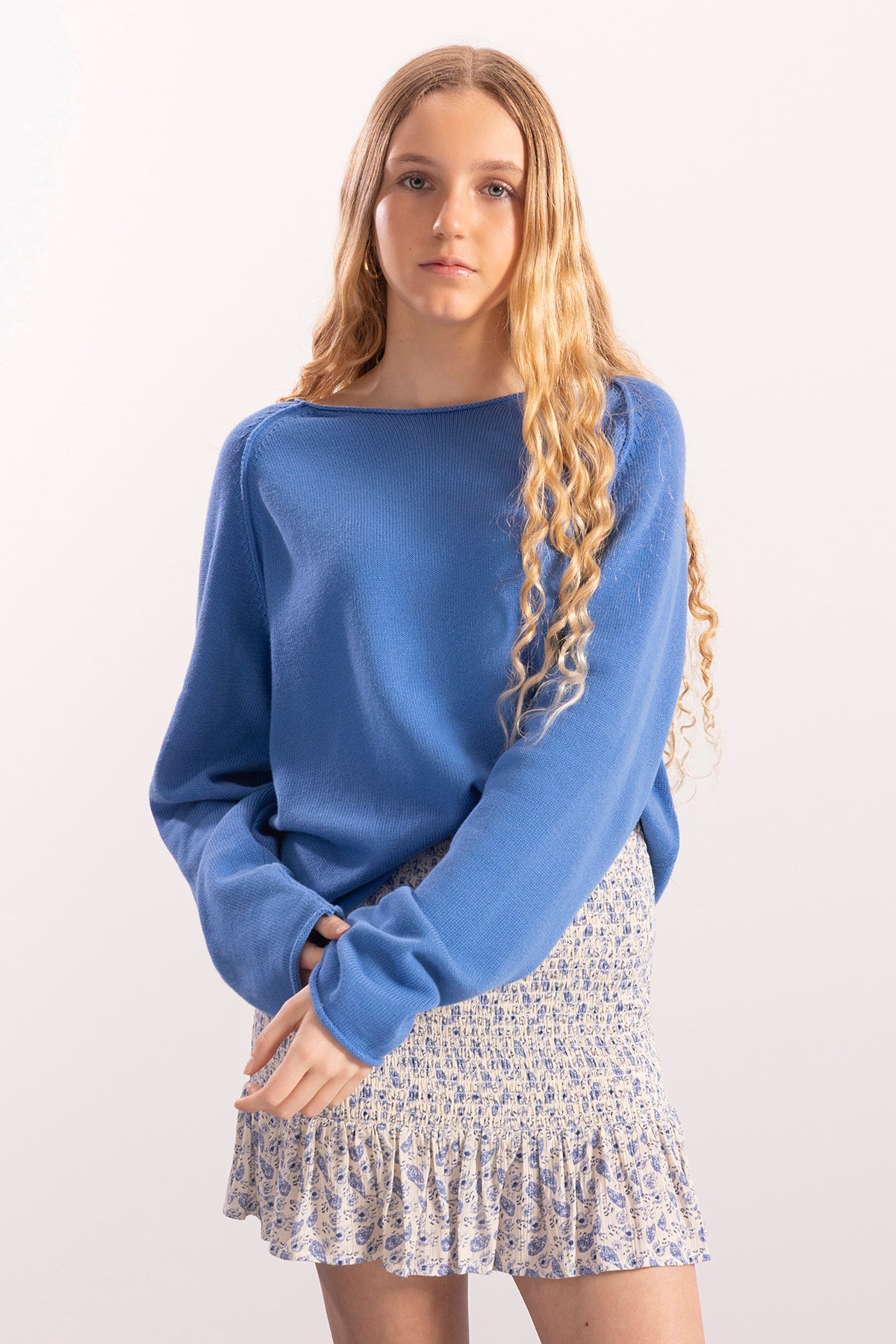 JERSEY PUNTO TEEN MANGA RANGLAN AZUL ROYAL