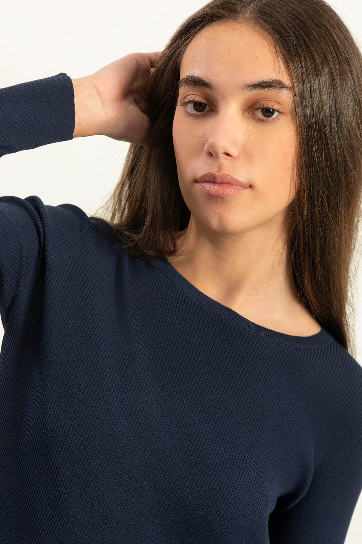 CAMISOLA DE MALHA ADOLESCENTE AZUL MARINHO