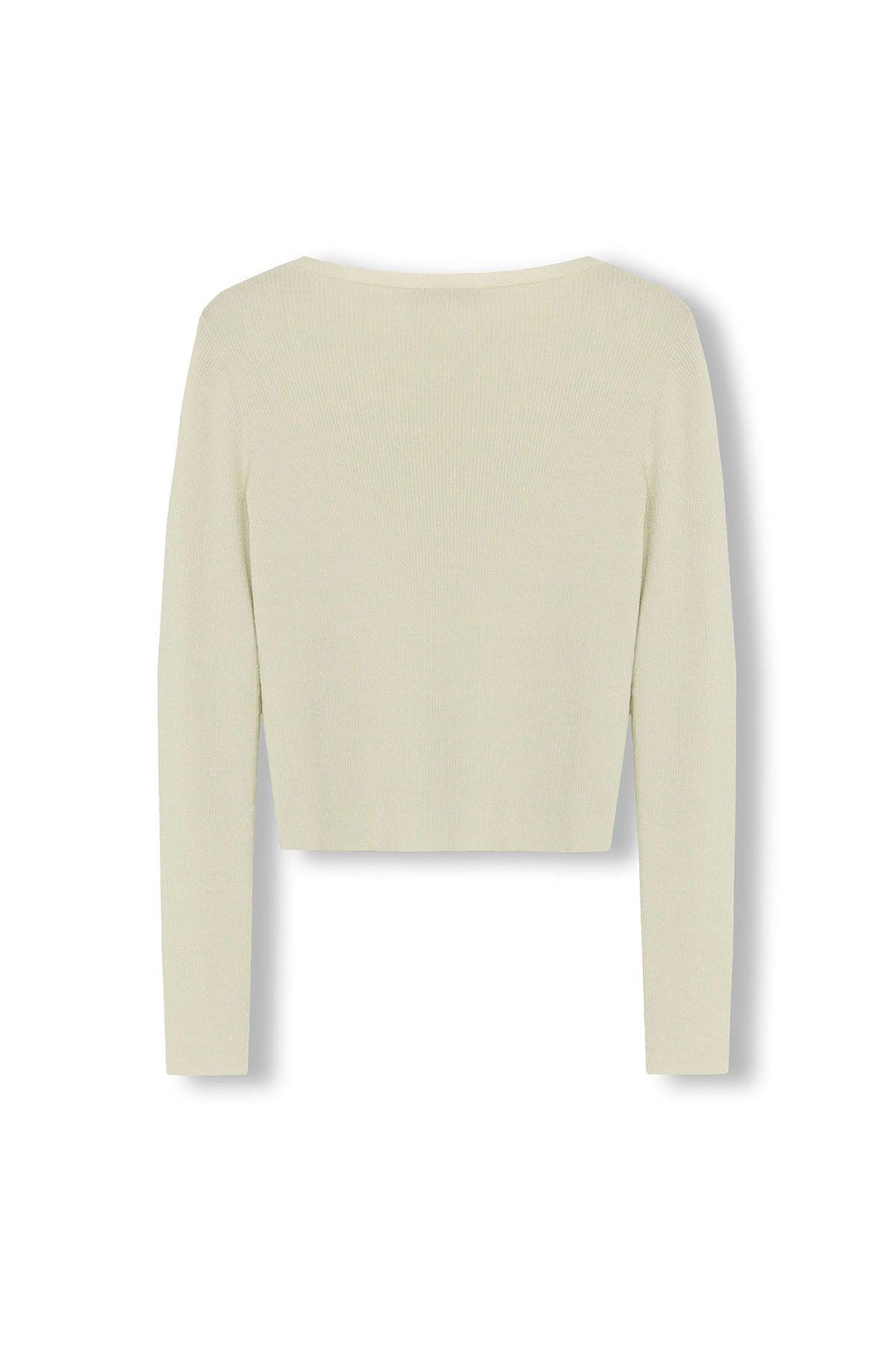 T-SHIRT DE MALHA ADOLESCENTES COM LUREX OFF-WHITE