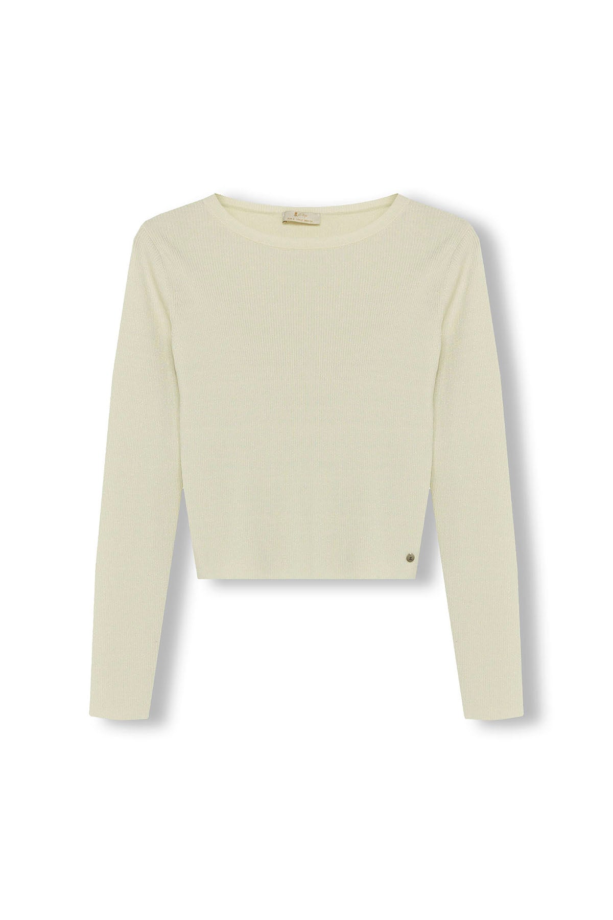 T-SHIRT DE MALHA ADOLESCENTES COM LUREX OFF-WHITE