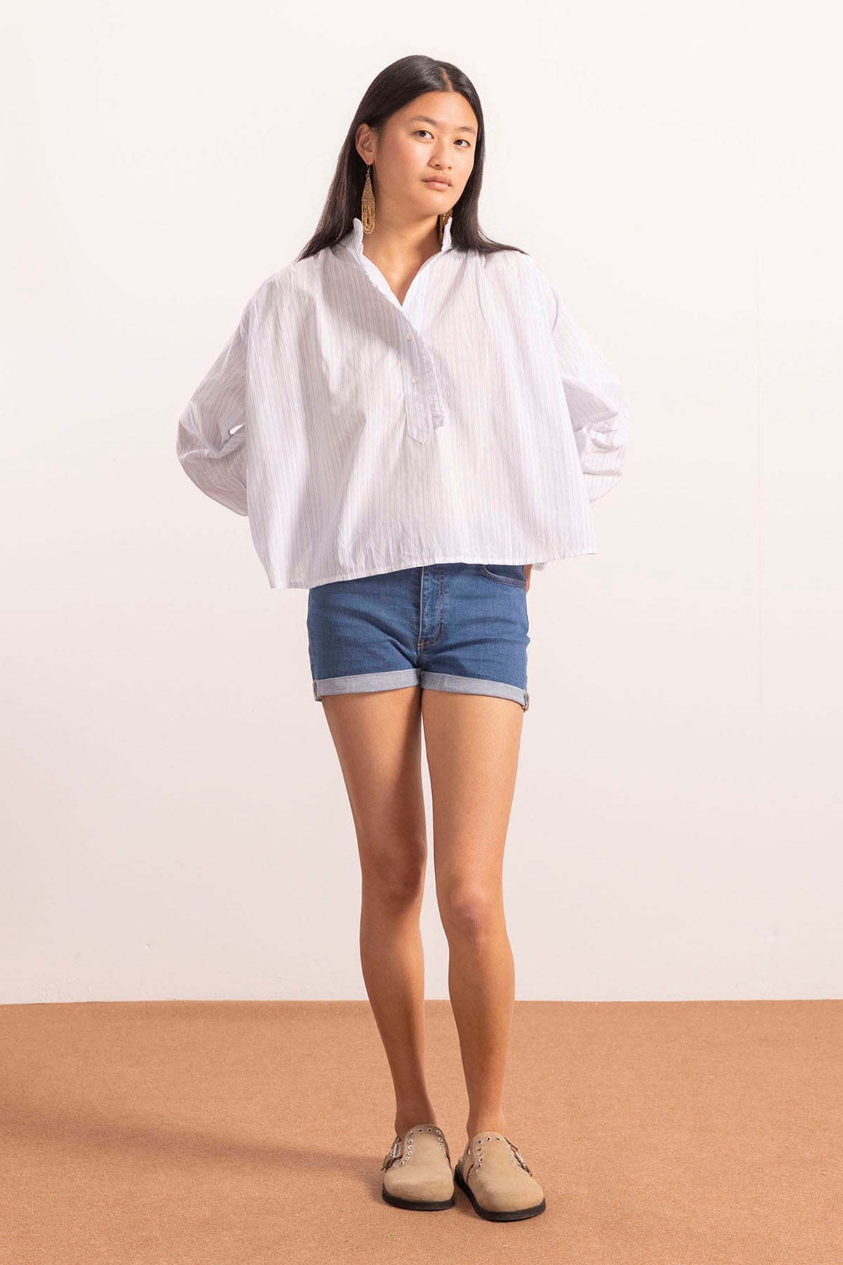 CAMISA ADOLESCENTE LUREX BRANCO PURO LISTRADO T-SHIRT