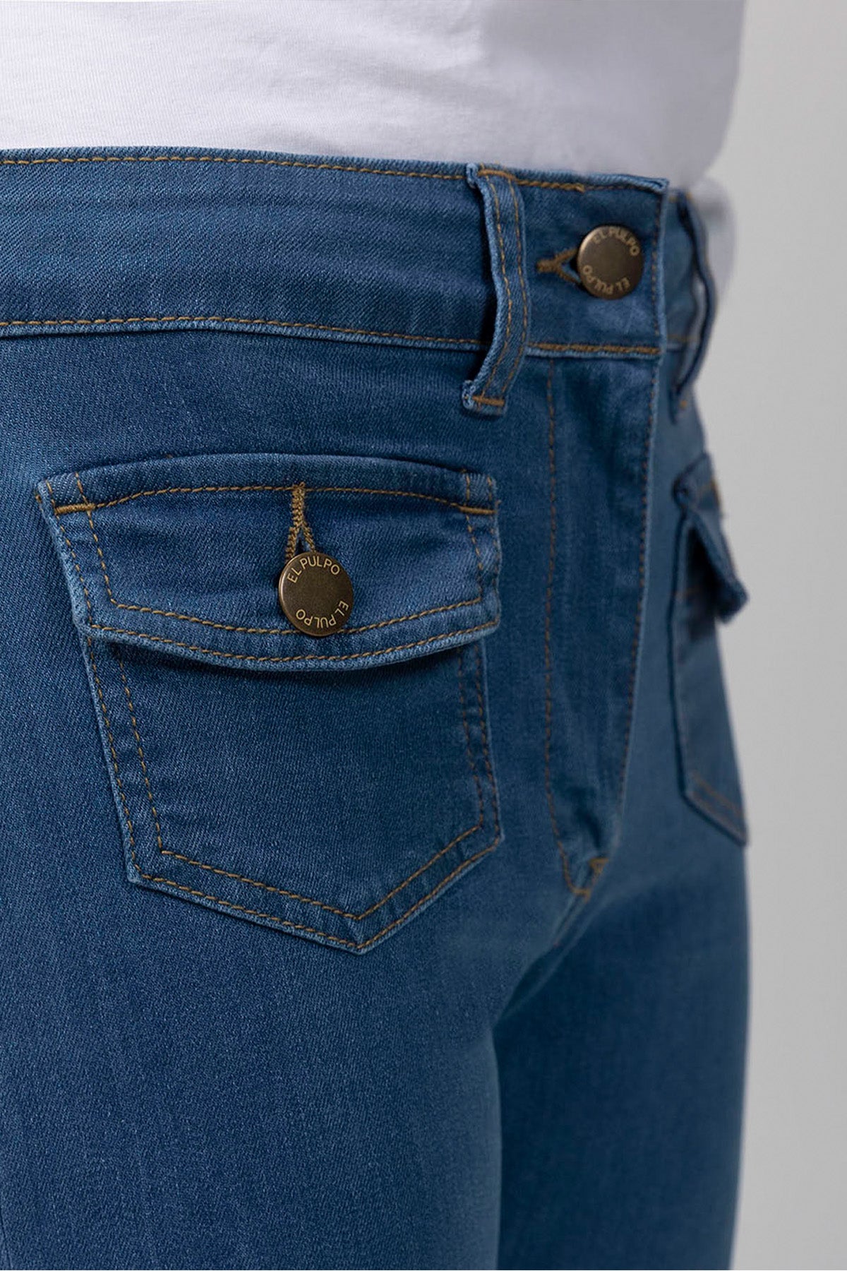 PANTALÓN TEEN DENIM FLARE TIRO ALTO INDIGO DELAVÉ
