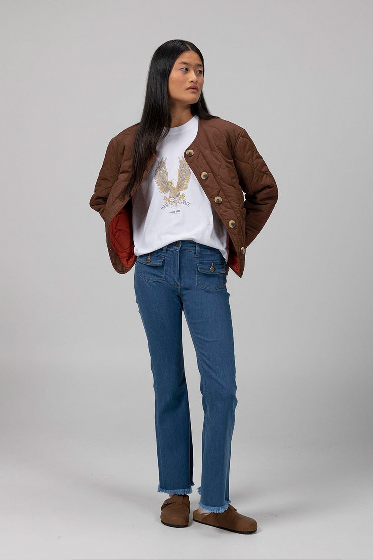 PANTALÓN TEEN DENIM FLARE TIRO ALTO INDIGO DELAVÉ