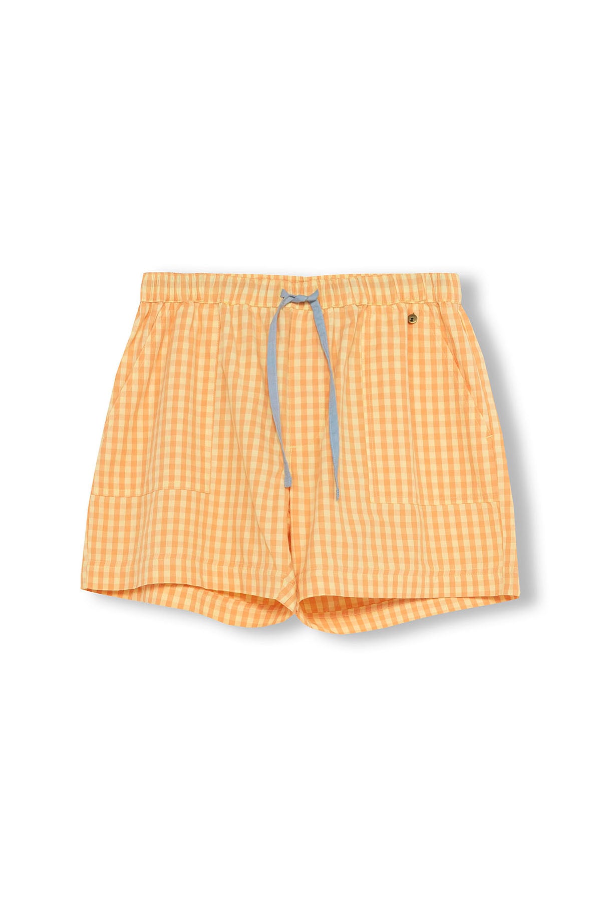 PANTALÓN TEEN CORTO ALGODÓN CUADRITOS AMARILLO CLARO