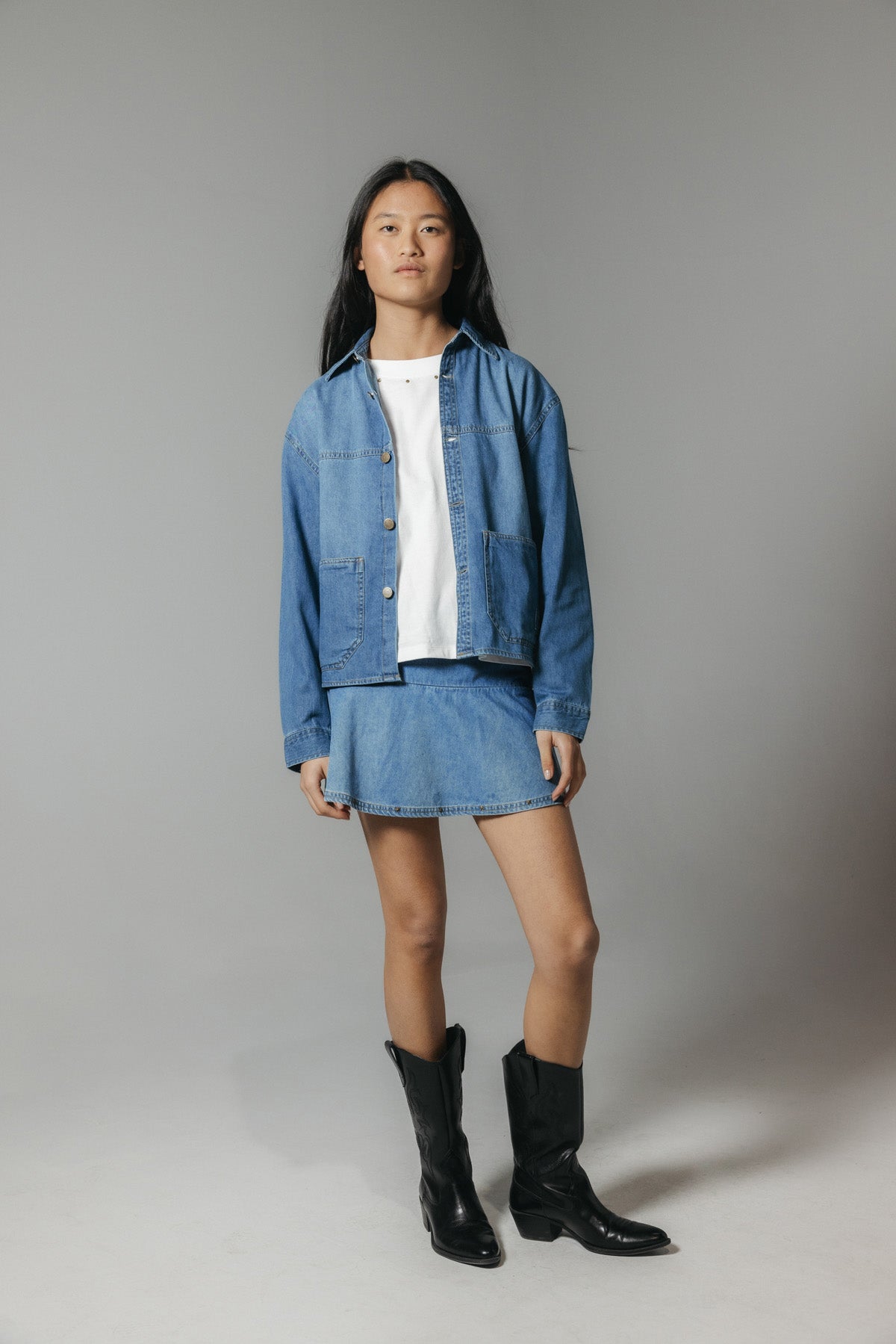 SOBRECAMISA TEEN DENIM ESTRELLA AZUL MEDIO DELAVÉ