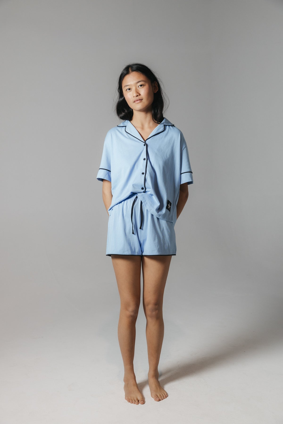 PIJAMAS ADOLESCENTE DE LAPELA AZUL MÉDIO