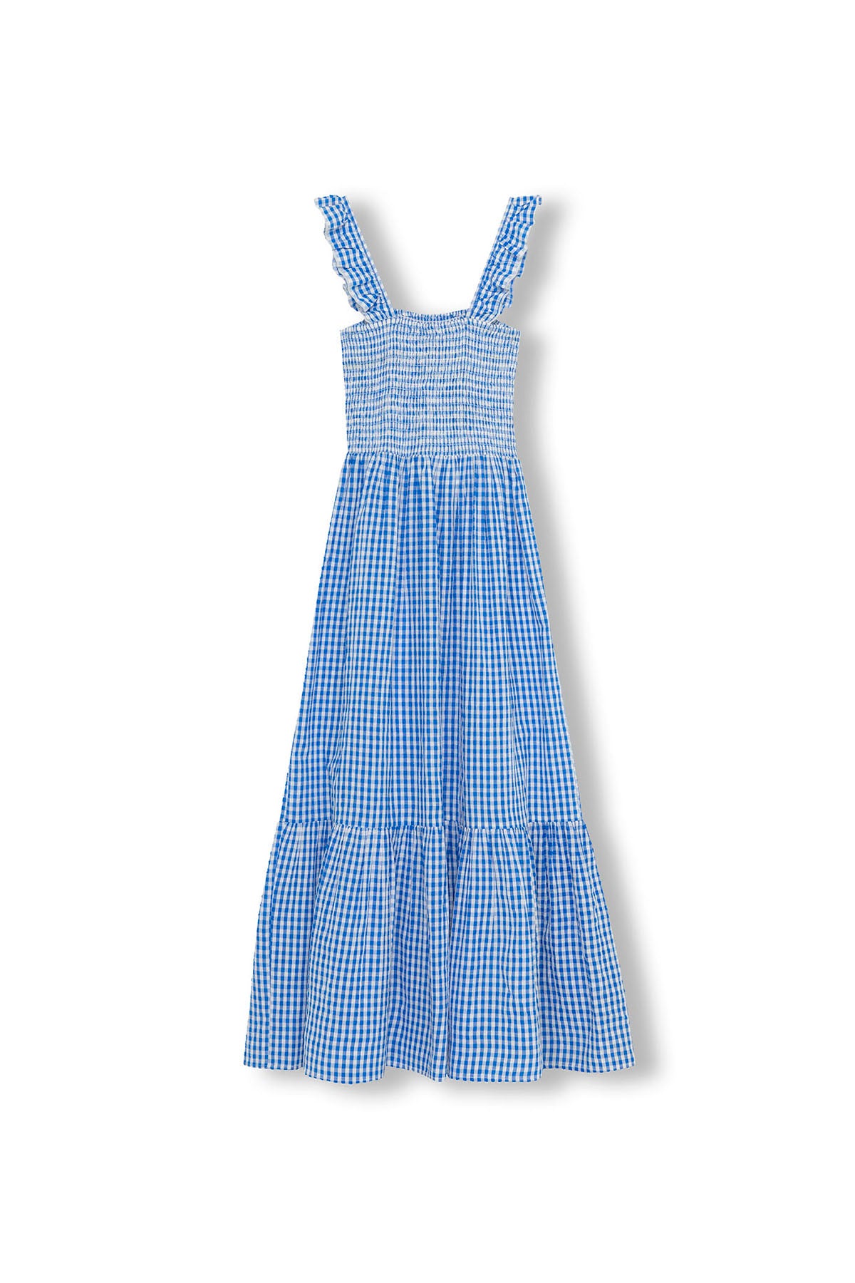 VESTIDO TEEN LARGO TIRANTE ANCHO VICHY AZUL ELÉCTRICO