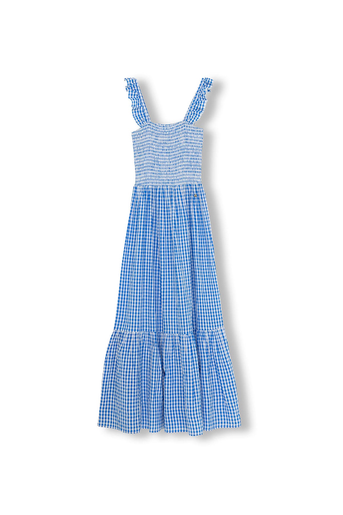 VESTIDO TEEN LARGO TIRANTE ANCHO VICHY AZUL ELÉCTRICO