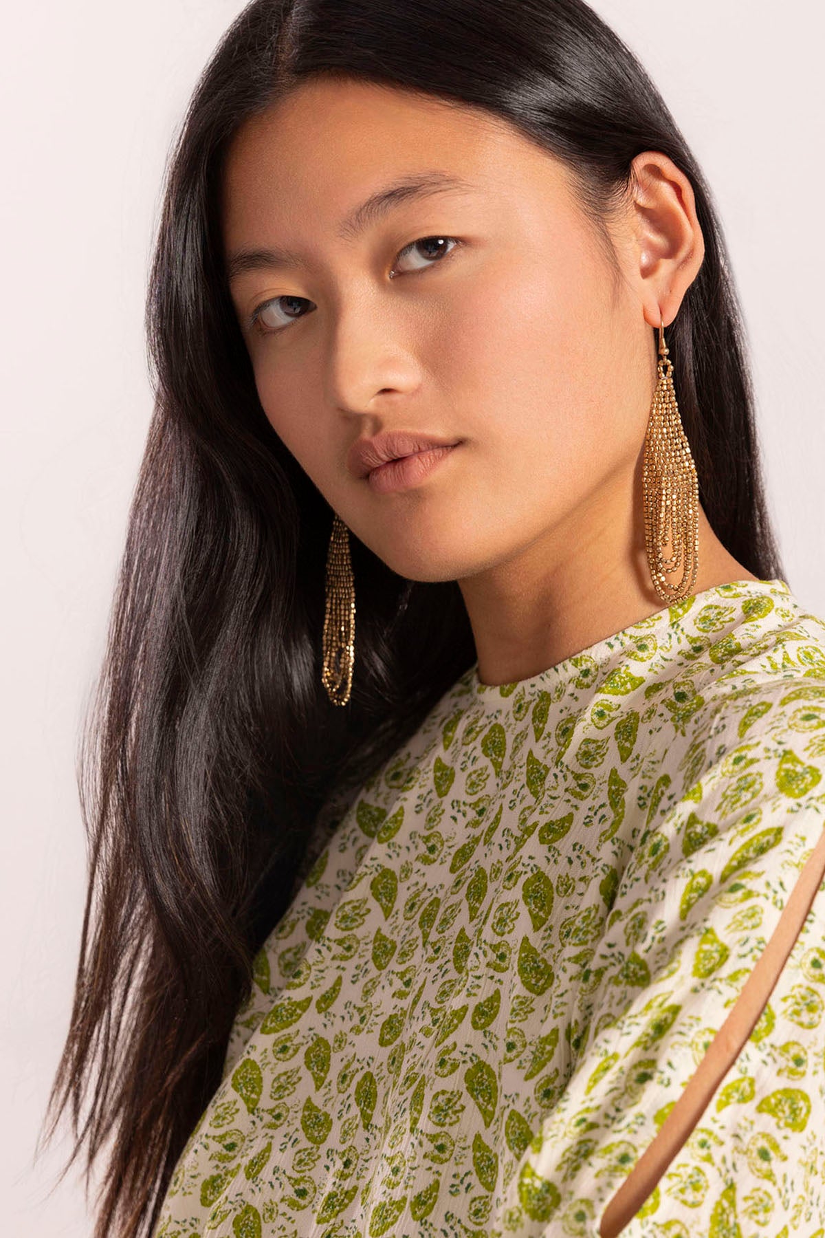 BLUSA TEEN CUT-OUT ESTAMPADO PAISLEY VERDE CLARO