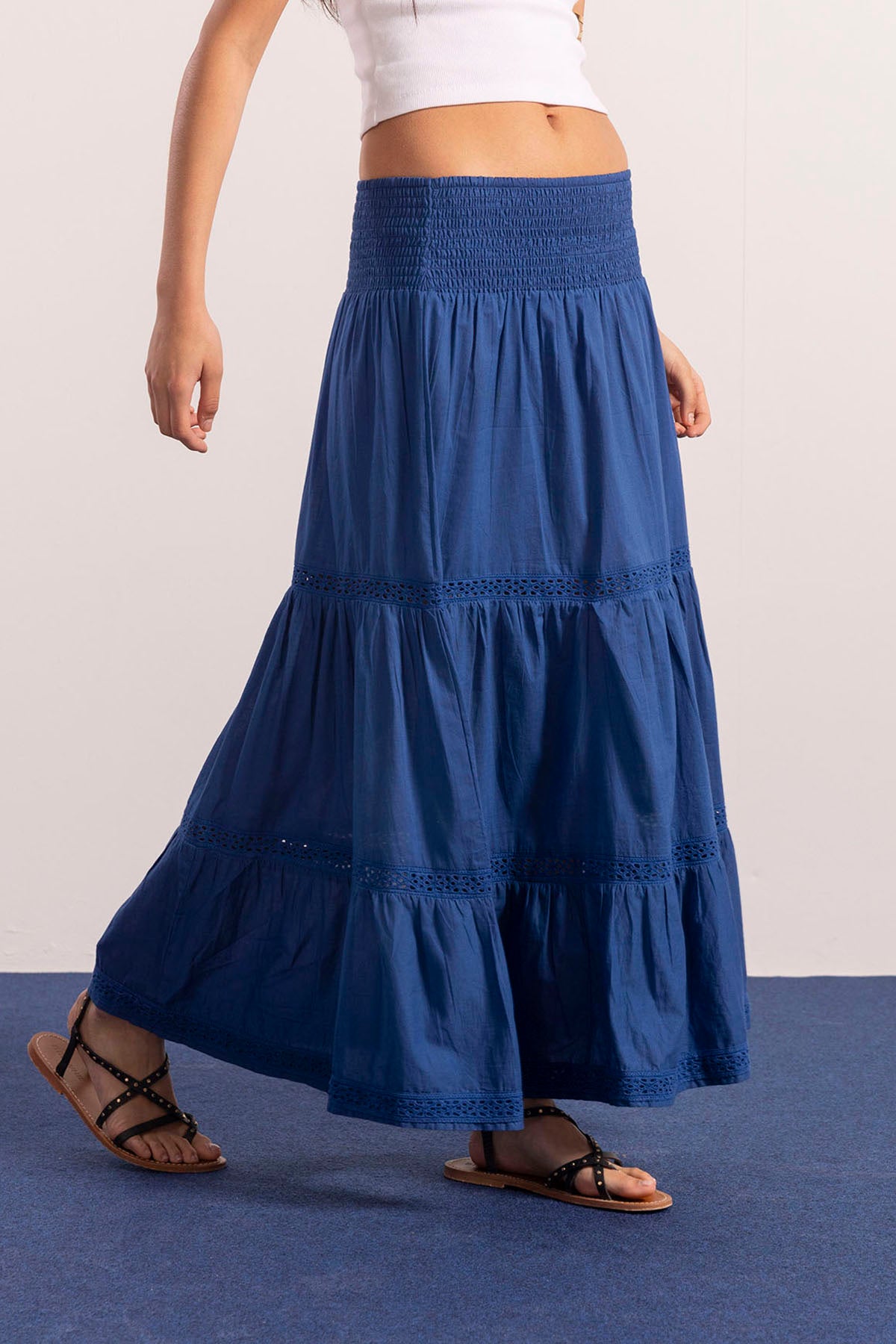 ROYAL BLUE TEEN LONG FLYING SKIRT